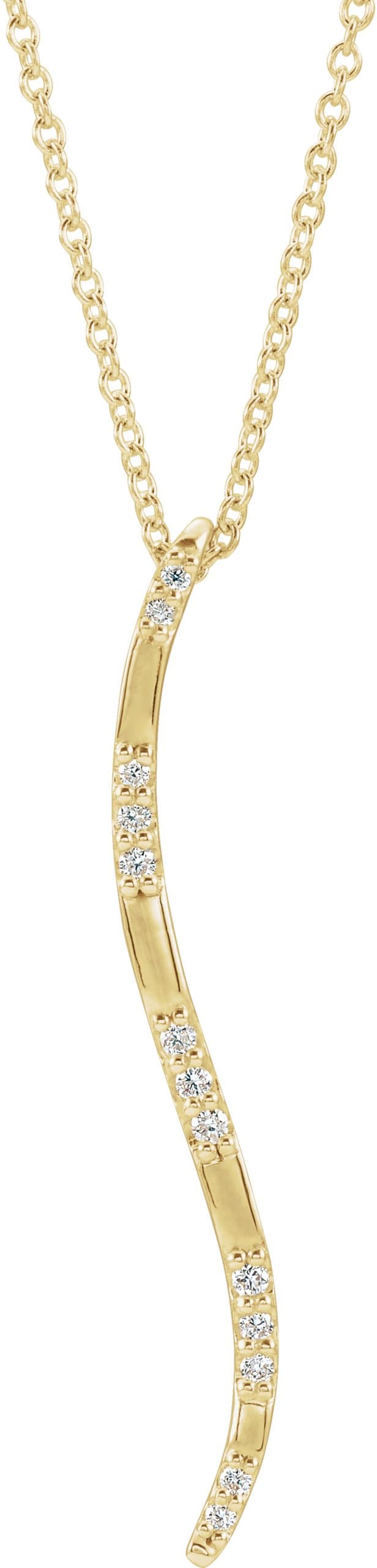 14K Yellow .06 CTW Natural Diamond Bar 16-18 Necklace