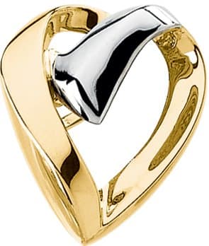 14K White Heart Slide Pendant