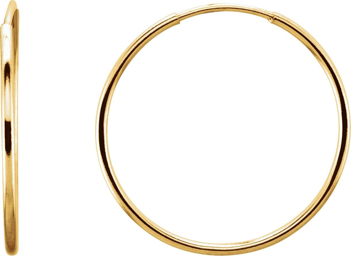 14K Rose Endless Tube 15 mm Hoop Earring