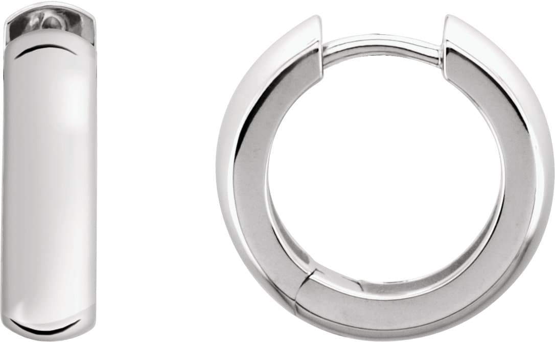 14K Rose 14 mm Hinged Hoop Earrings