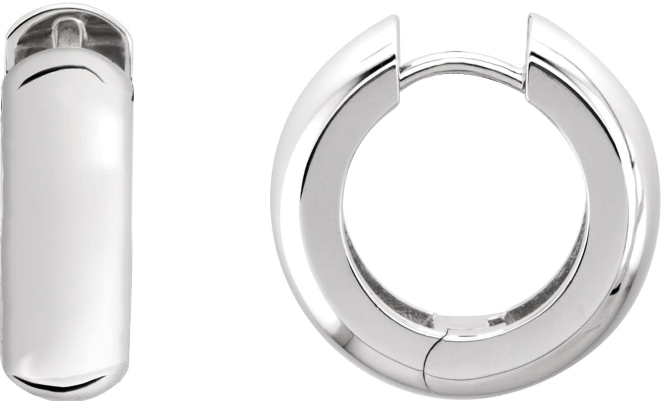 14K Rose 14 mm Hinged Hoop Earrings