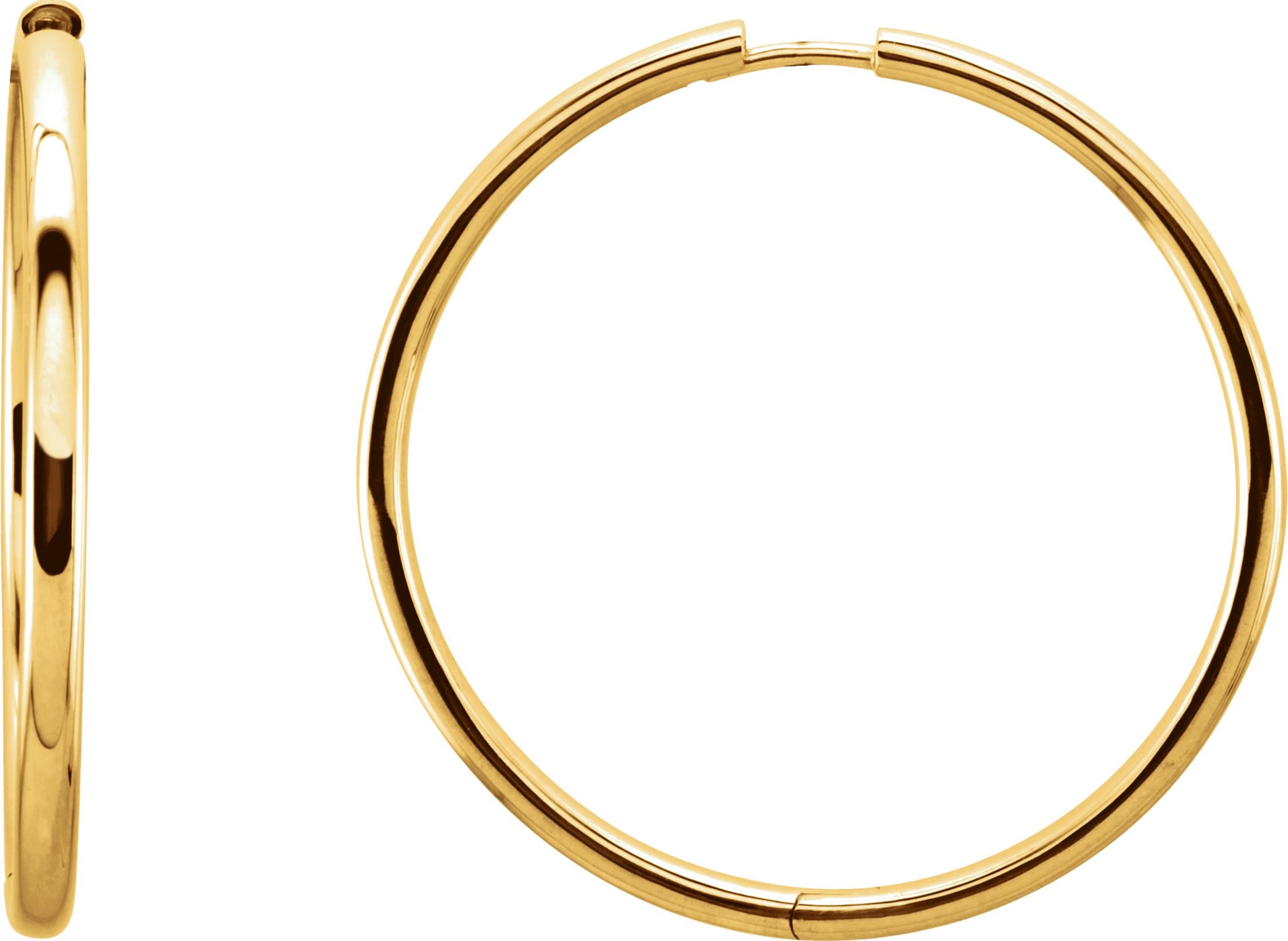 14K Rose Hinged 15 mm Hoop Earrings