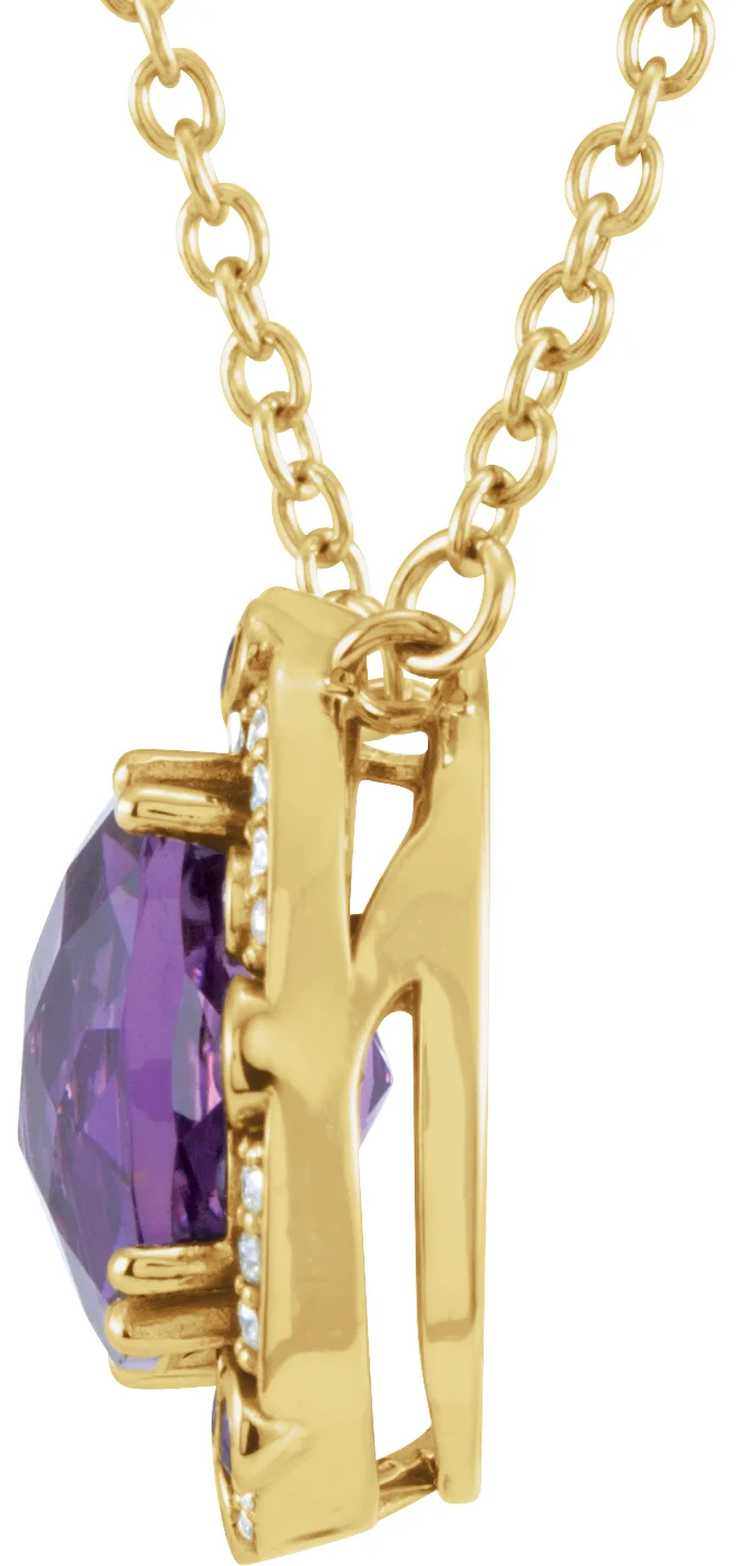 Halo-Style Necklace or Center view 2