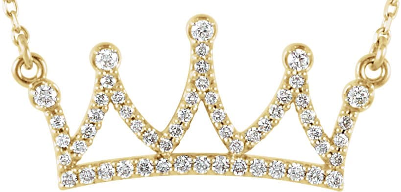 14K Rose 1/5 CTW Natural Diamond Crown 16 Necklace