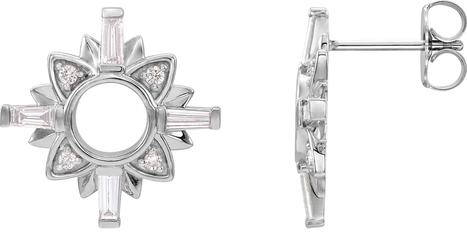 14K White 1/2 CTW Natural Diamond Earrigs
