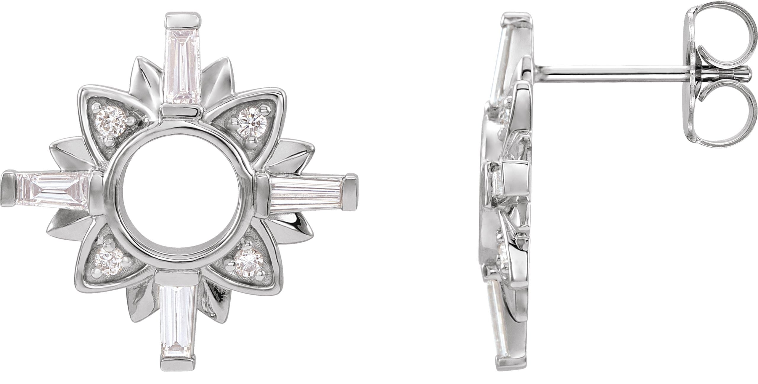 14K White 1/2 CTW Natural Diamond Earrigs