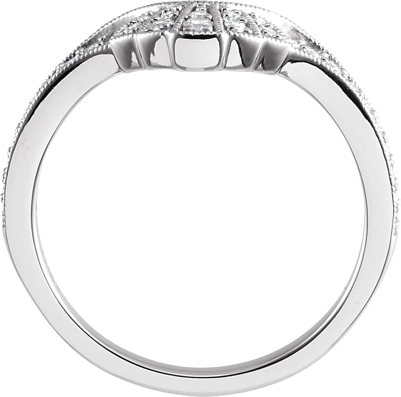 Milgrain Edge Contour Band, view 3
