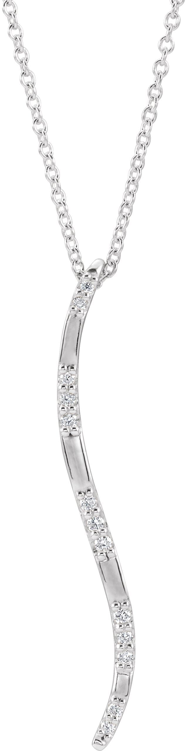 14K Yellow .06 CTW Natural Diamond Bar 16-18 Necklace