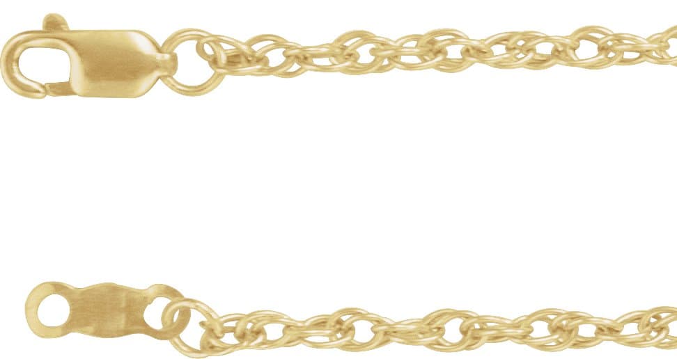 10K Yellow 2 mm Rope 16 Chain