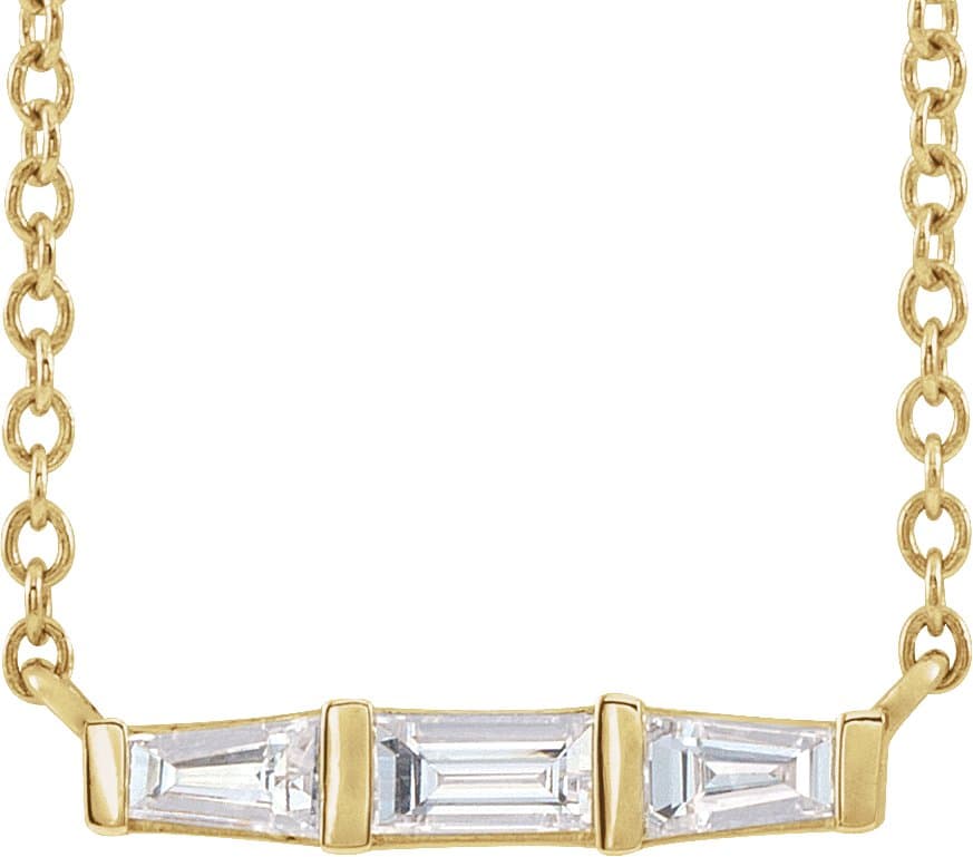 14K Rose 1/8 CTW Natural Diamond Bar 16 Necklace