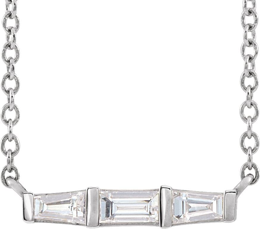 14K Rose 1/8 CTW Natural Diamond Bar 16 Necklace