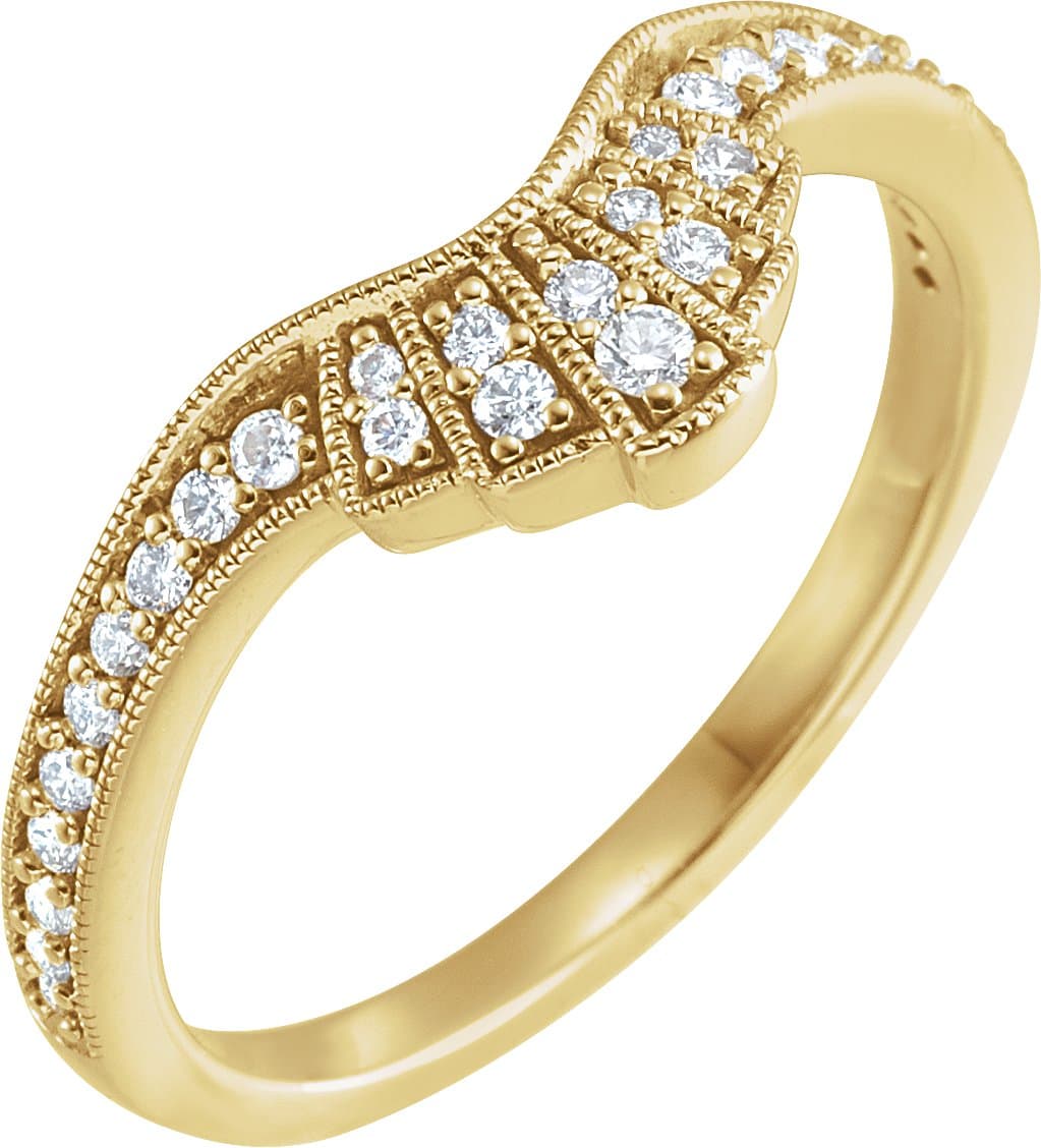 14K Rose 1/5 CTW Natural Diamond Contour Band