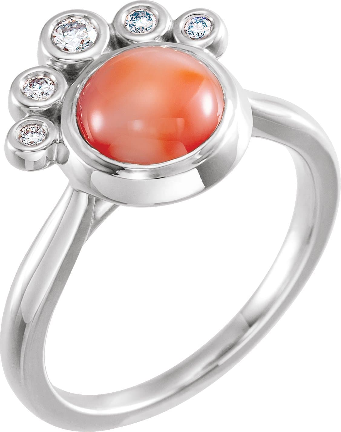 14K Rose Natural Green Chrysoprase & 1/8 CTW Natural Diamond Ring