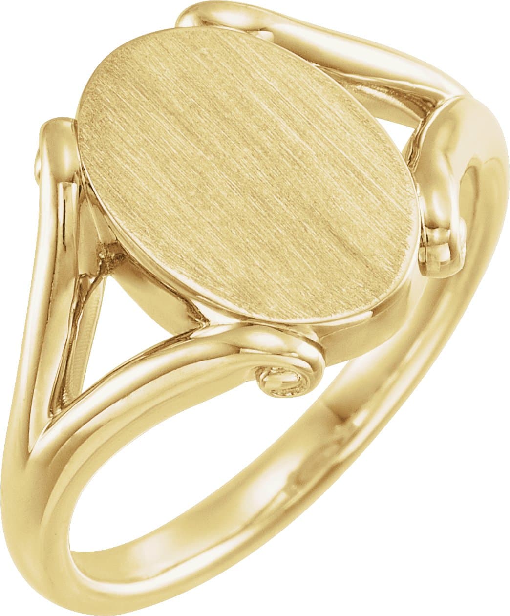 14K Rose 13.2x8.6 mm Oval Signet Ring