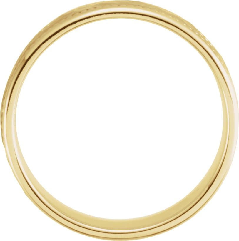 Rope Edge Comfort-Fit Flat Band with Hammer Finish view 2