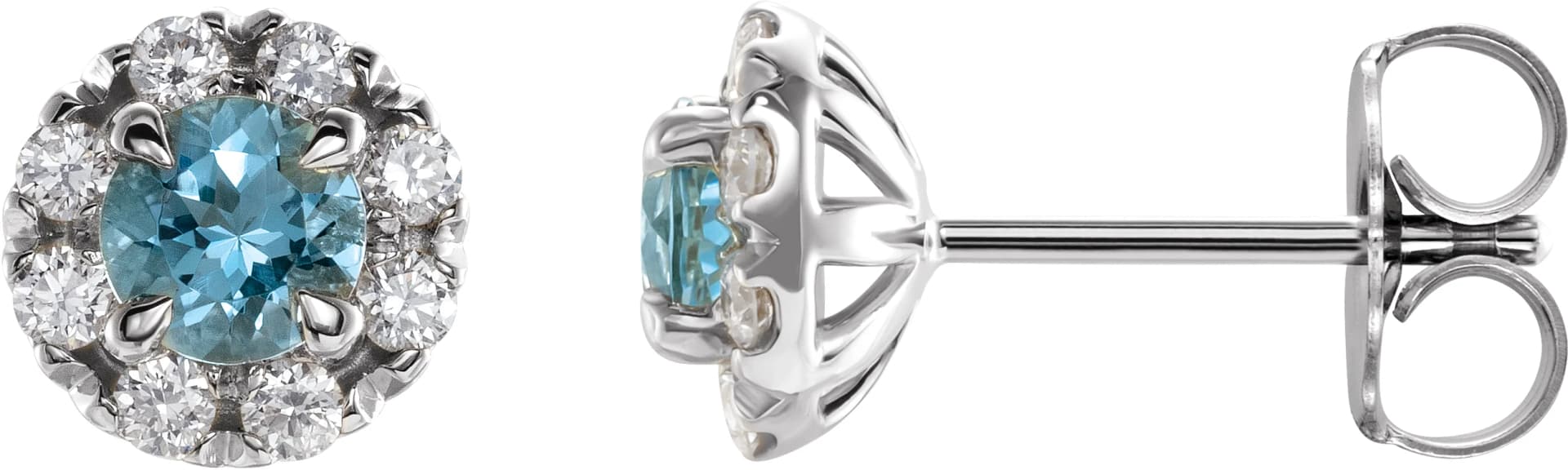 French-Set Halo-Style Earrings, view 2