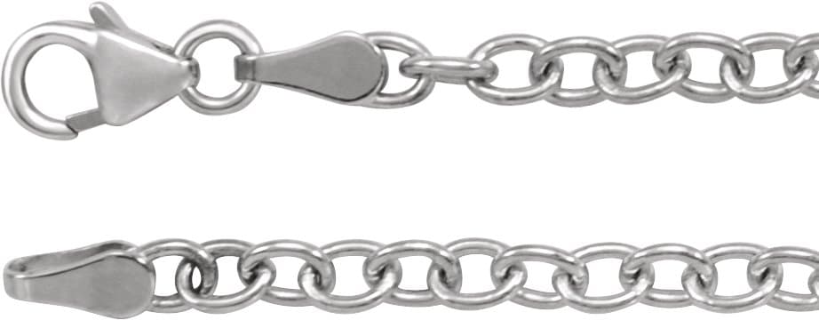 14K Yellow 3.25 mm Oval Cable 7" Chain