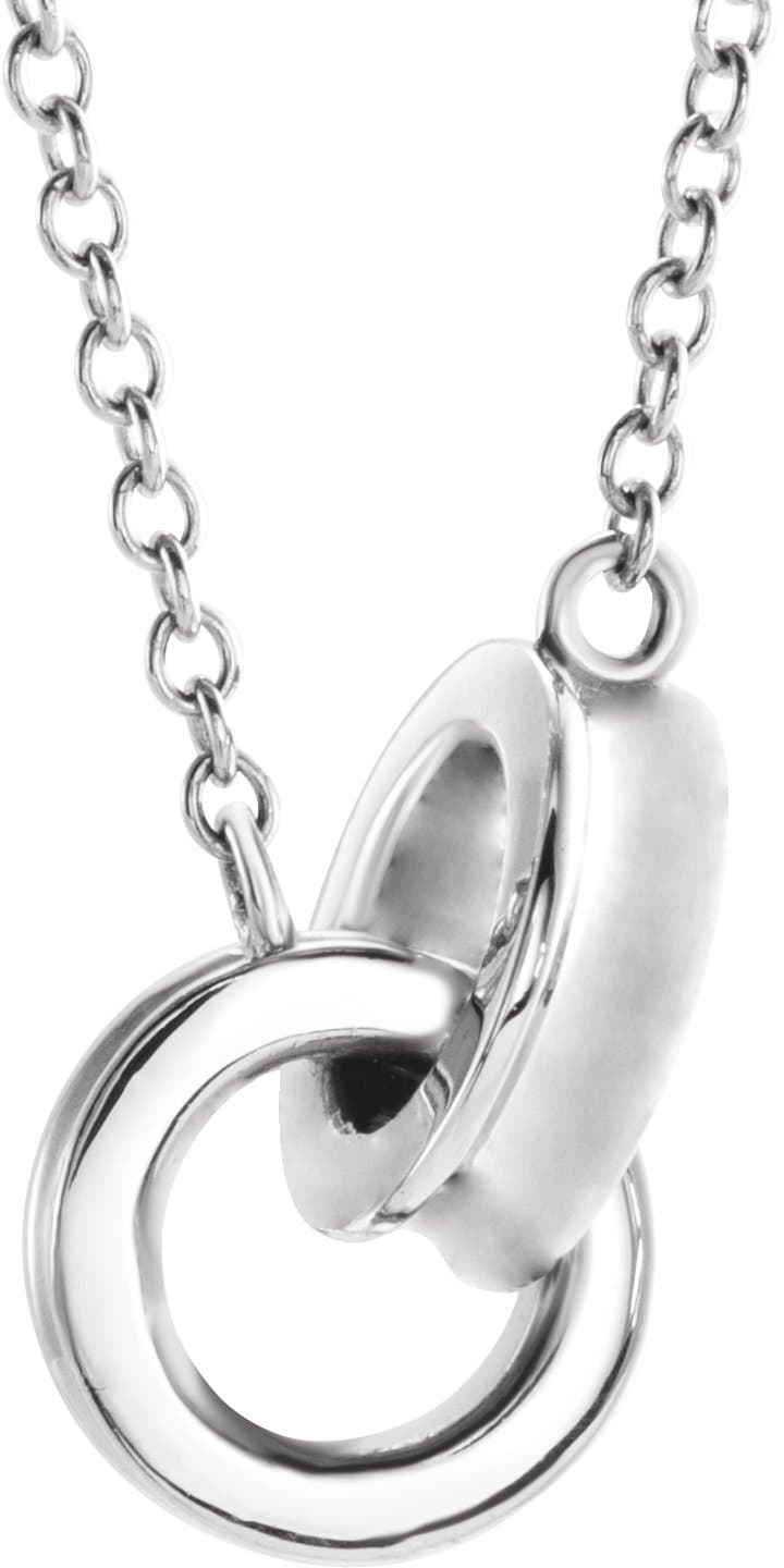 14K Rose Interlocking Circle 16 Necklace