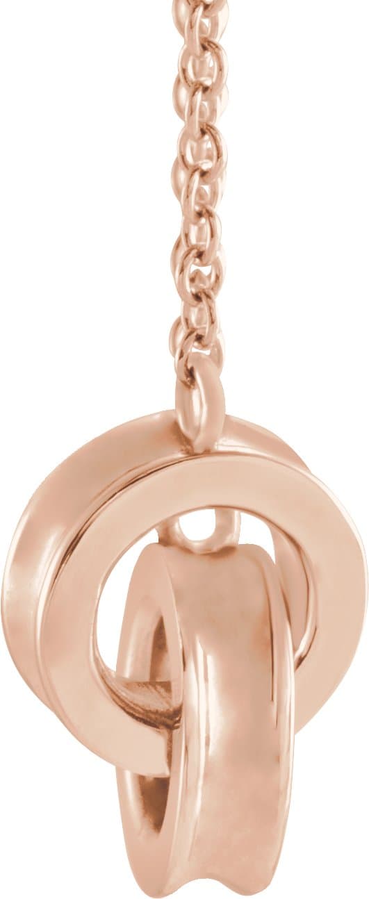 Interlocking Circle Necklace or Center view 2