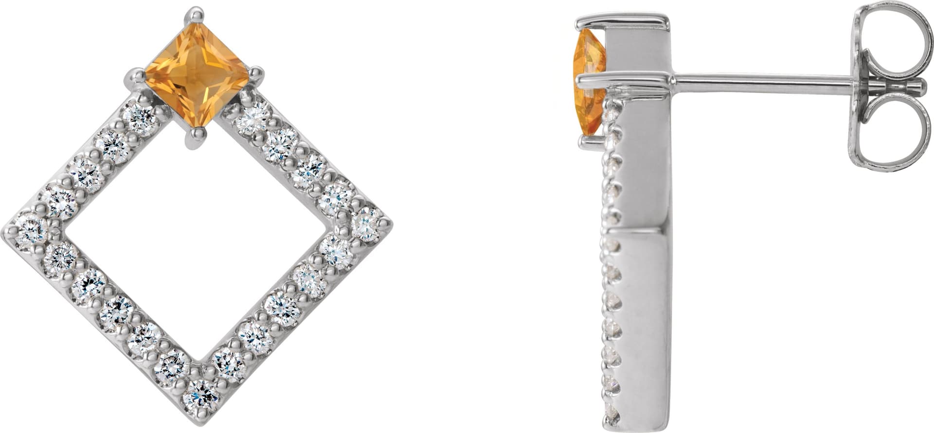 14K Yellow Gold 5/8 CTW Natural Diamond Earrings           