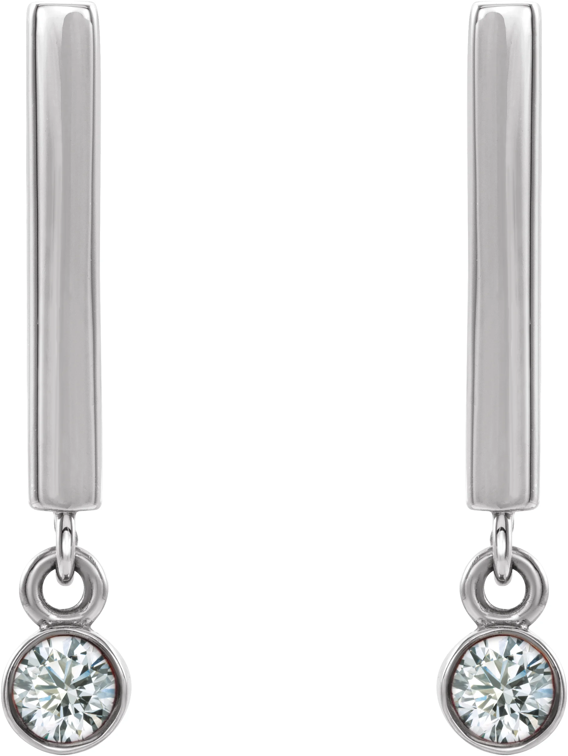 Bezel-Set Bar Earrings, view 3