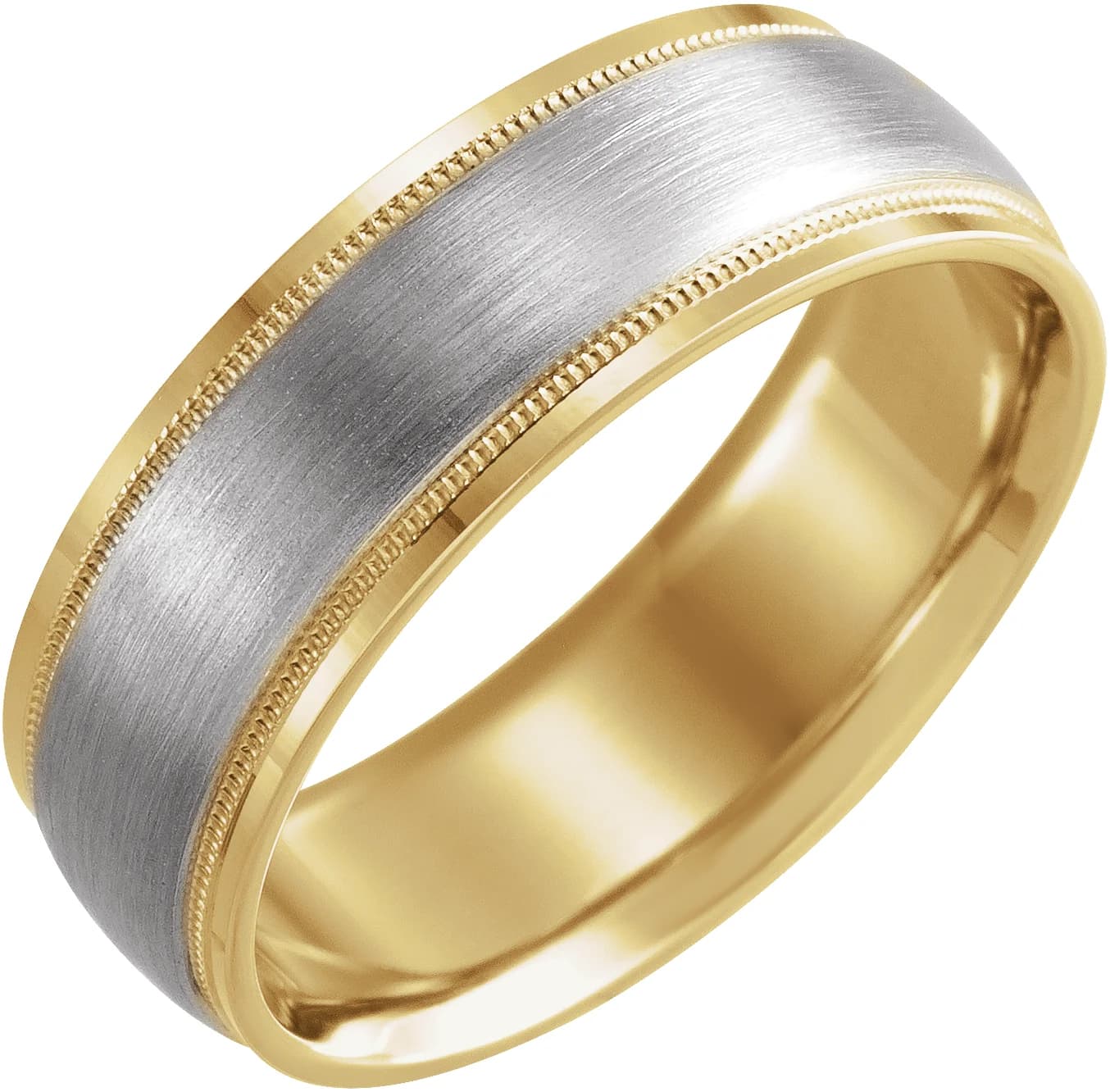 Milgrain Edge Comfort-Fit Flat Band with Matte Finish