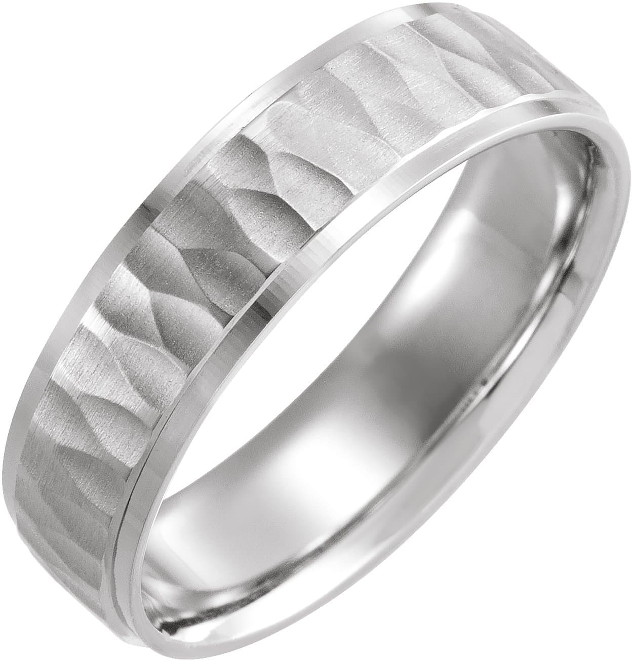14K Rose 6 mm Stepped-Edge Comfort-Fit Flat Band Size 7