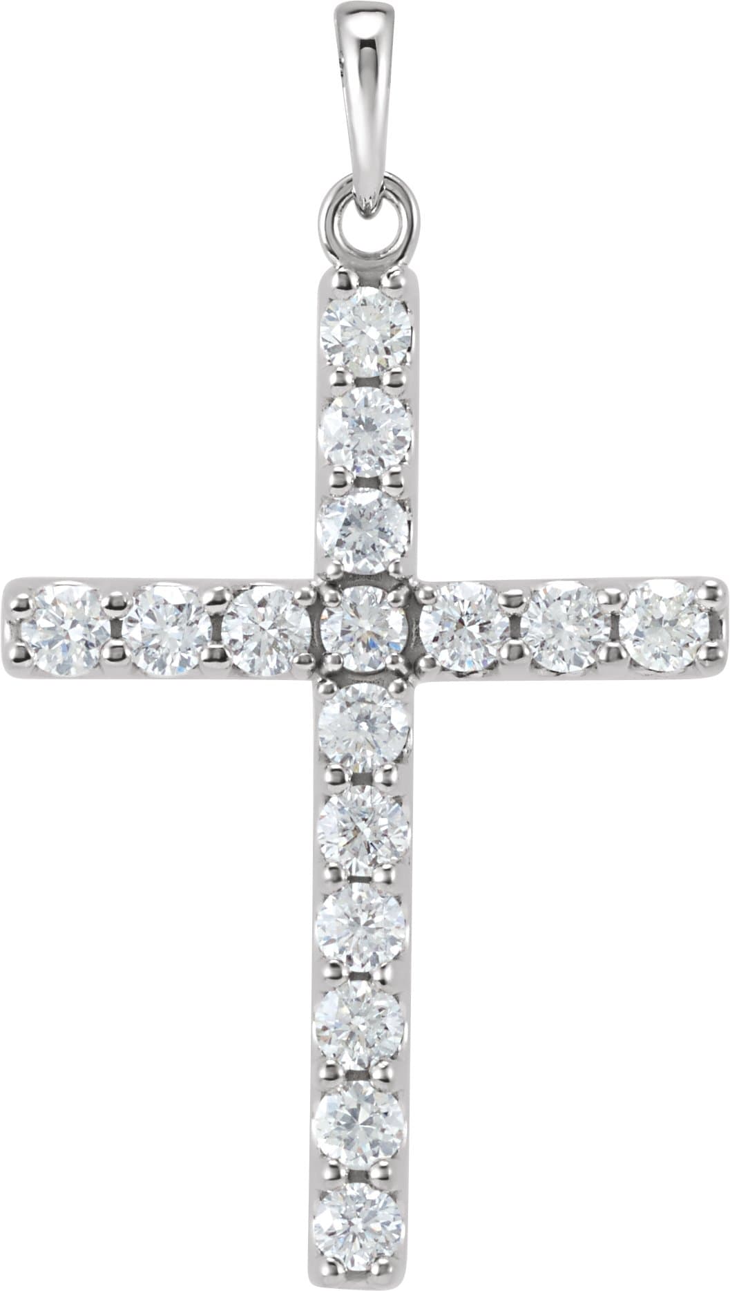 14K Rose 1 CTW Lab-Grown Diamond Cross Pendant