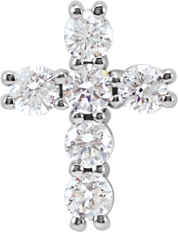 14K Rose 1 1/6 CTW Natural Diamond Cross Pendant