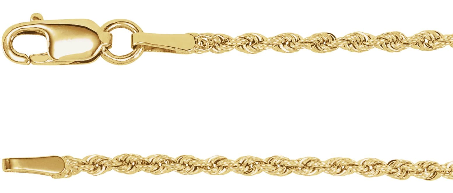 14K White 1.5 mm Rope 18 Chain