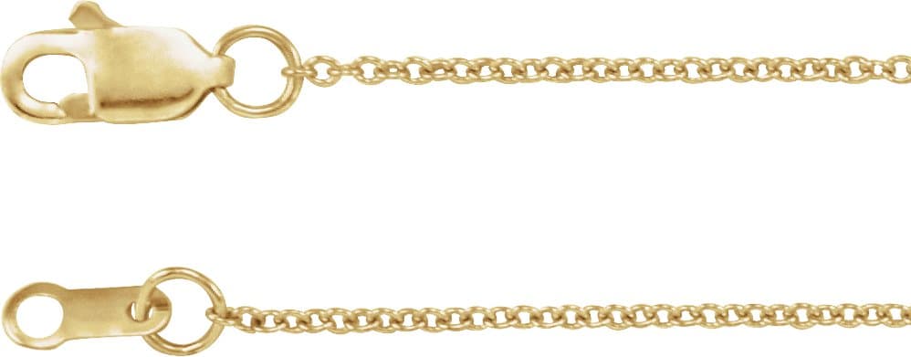 10K Rose 1 mm Cable 24 Chain