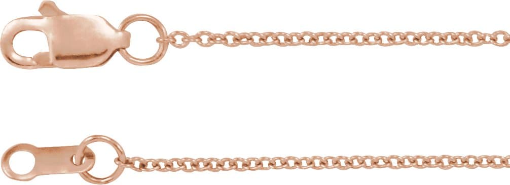 10K Rose 1 mm Cable 24 Chain