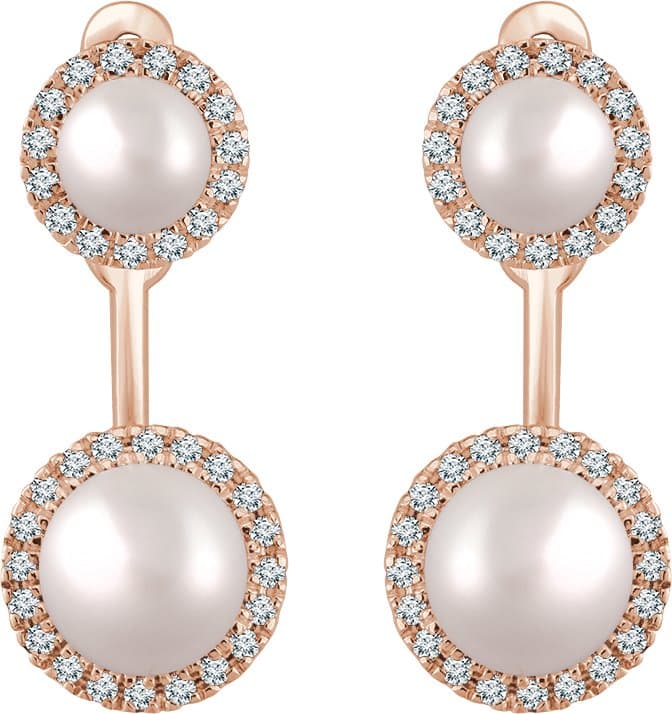 Halo-Style Pearl Earrings view 2