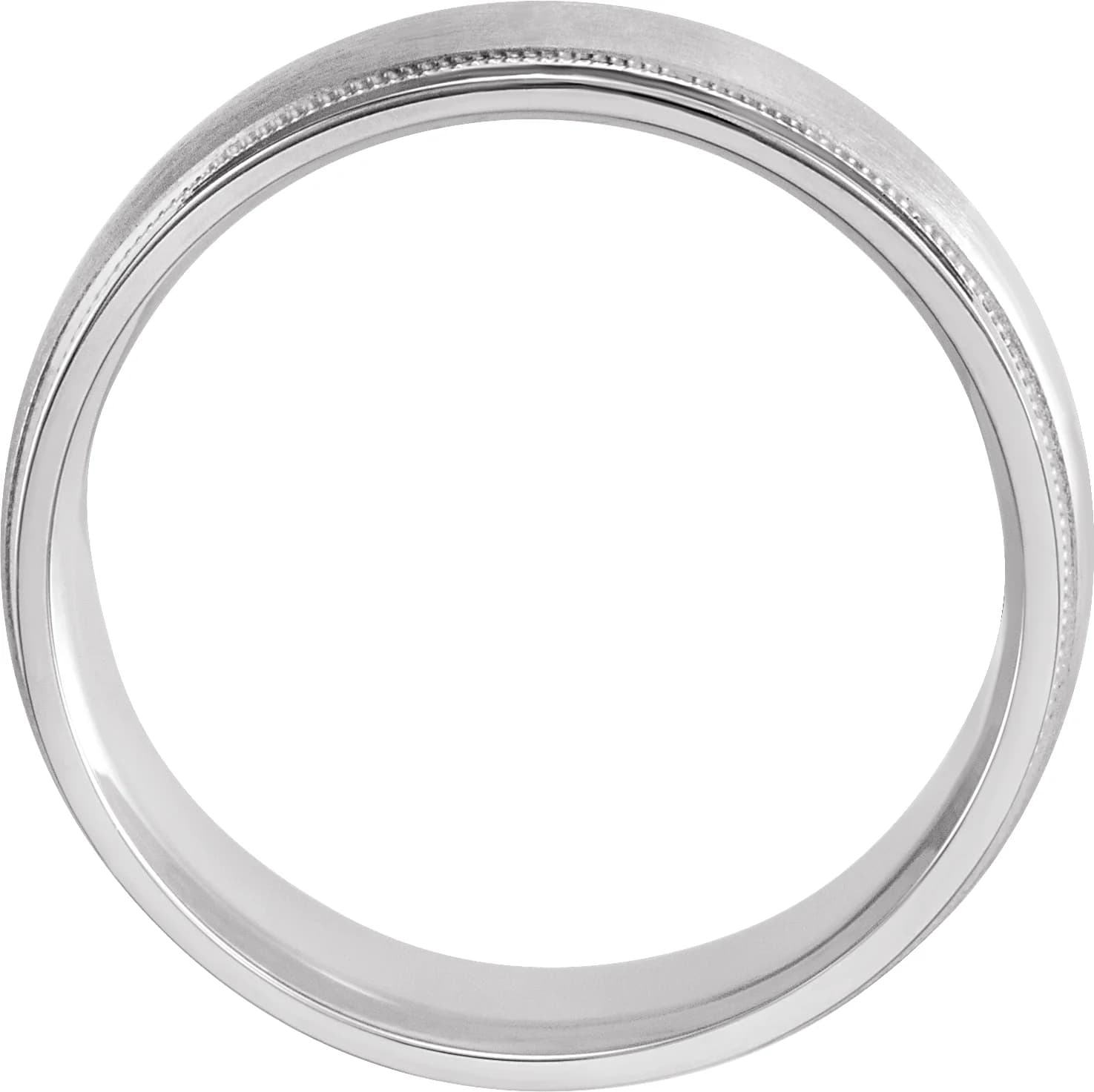 Milgrain Edge Comfort-Fit Flat Band with Matte Finish, view 3
