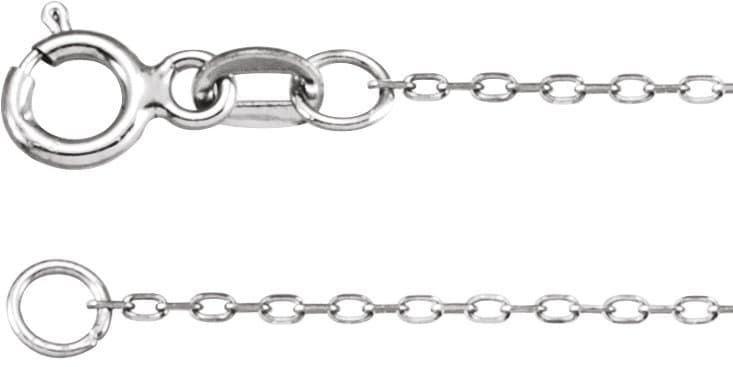 14K White .80 mm Diamond-Cut Cable 20 Chain