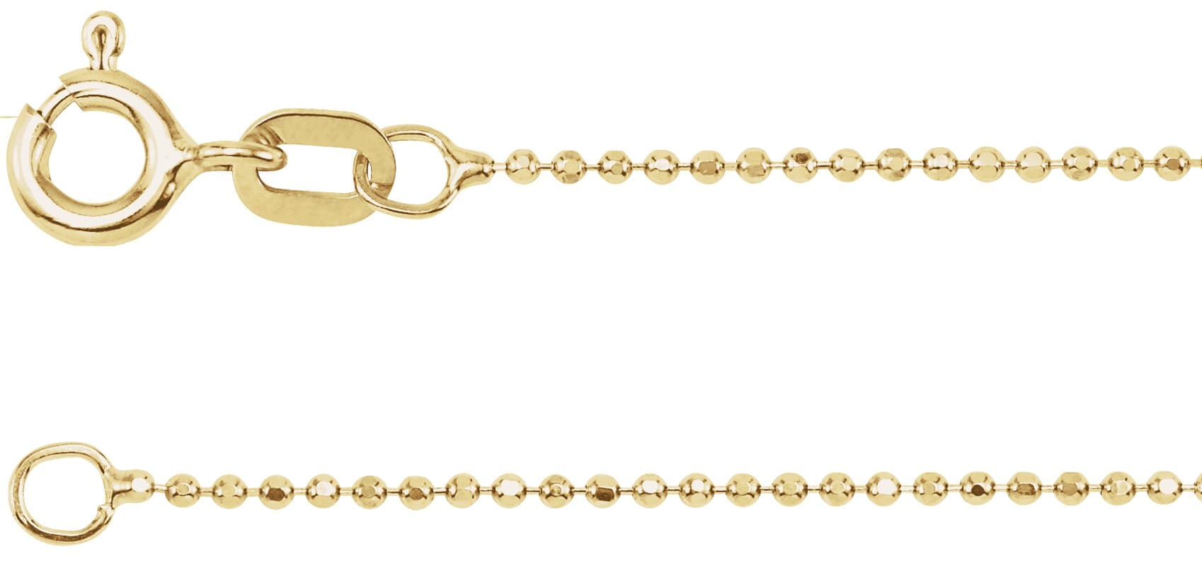 14K White 1 mm Diamond-Cut Bead 24 Chain