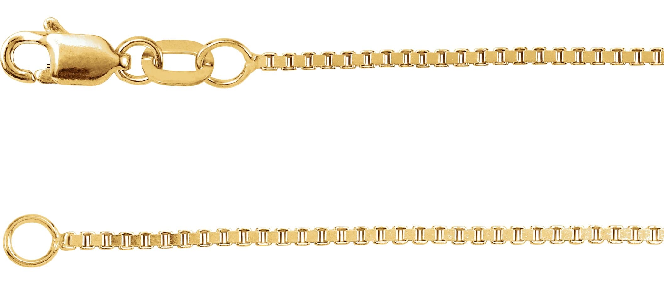 14K White 1 mm Box 24 Chain