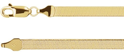 14K Yellow 3.8 mm Flexible Herringbone 16 Chain