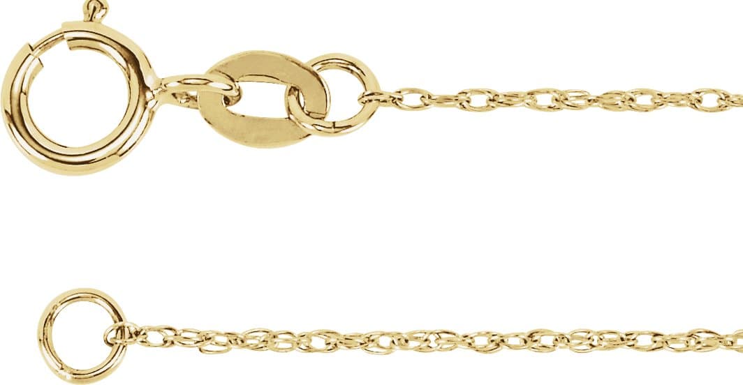 10K Rose 1 mm Rope 16 Chain