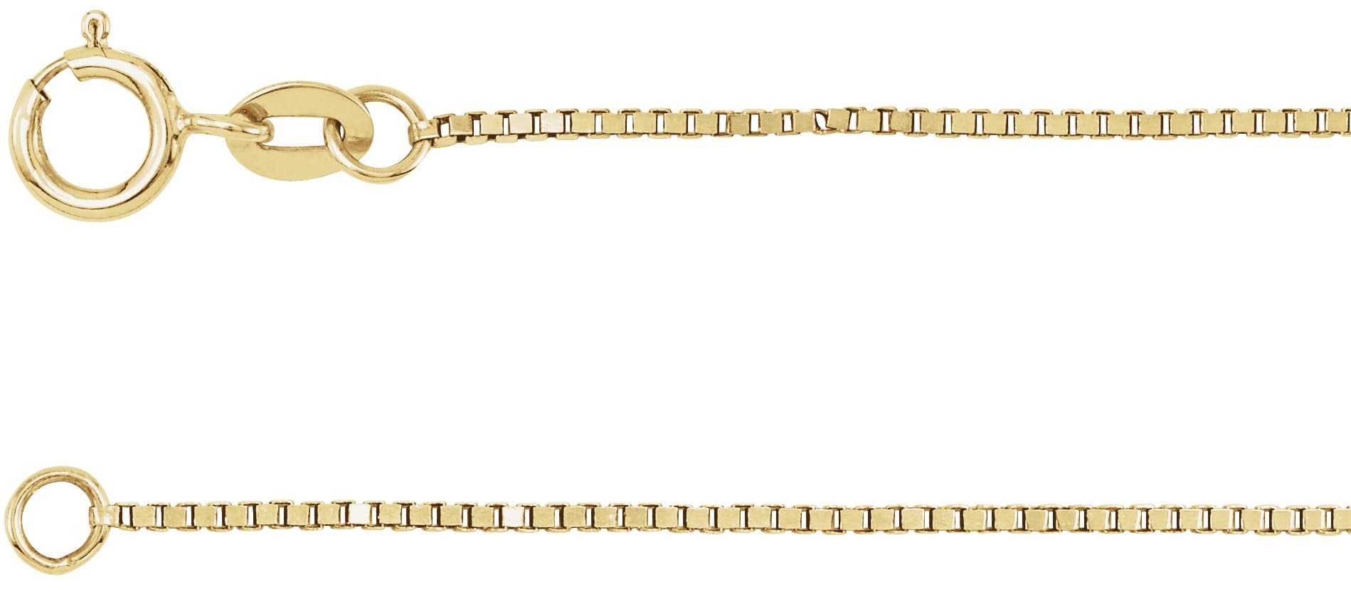14K White .75 mm Box 16 Chain
