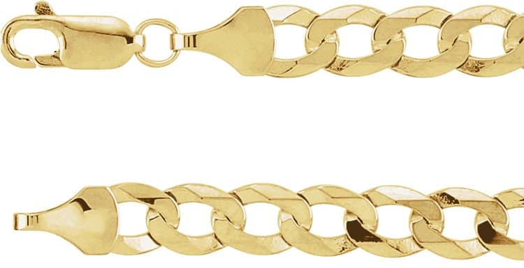 14K Yellow 5.8 mm Curb 7" Chain