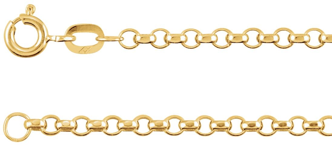 2.5 mm Hollow Diamond-Cut Rolo Chain view 1