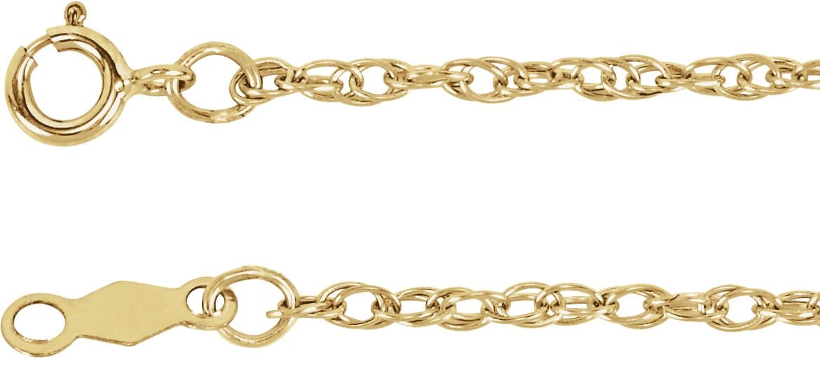 14K White 1.5 mm Rope 16 Chain