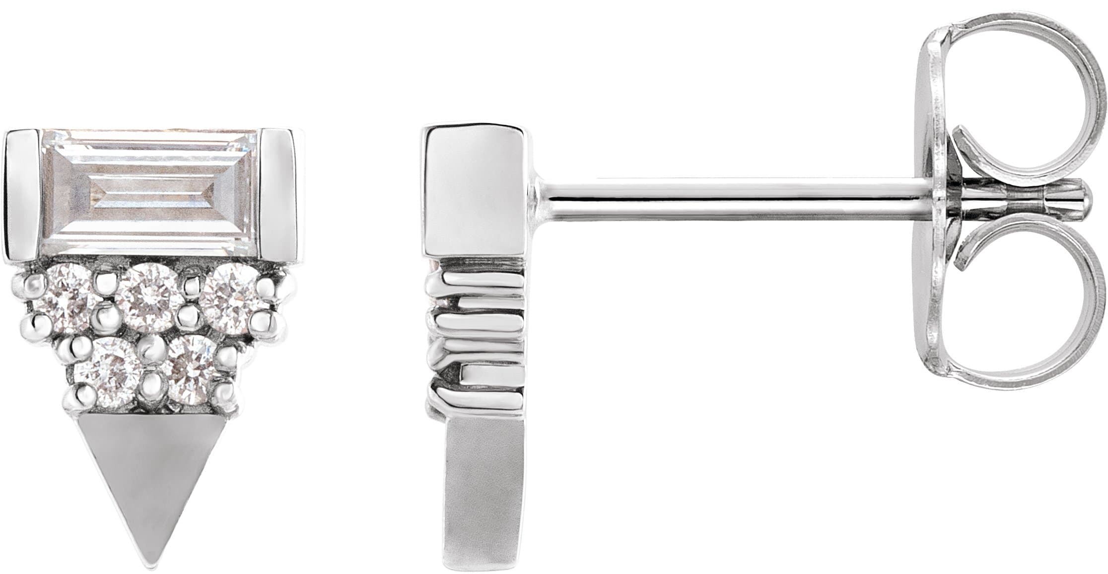 14K Rose 1/4 CTW Natural Diamond Geometric Earrings