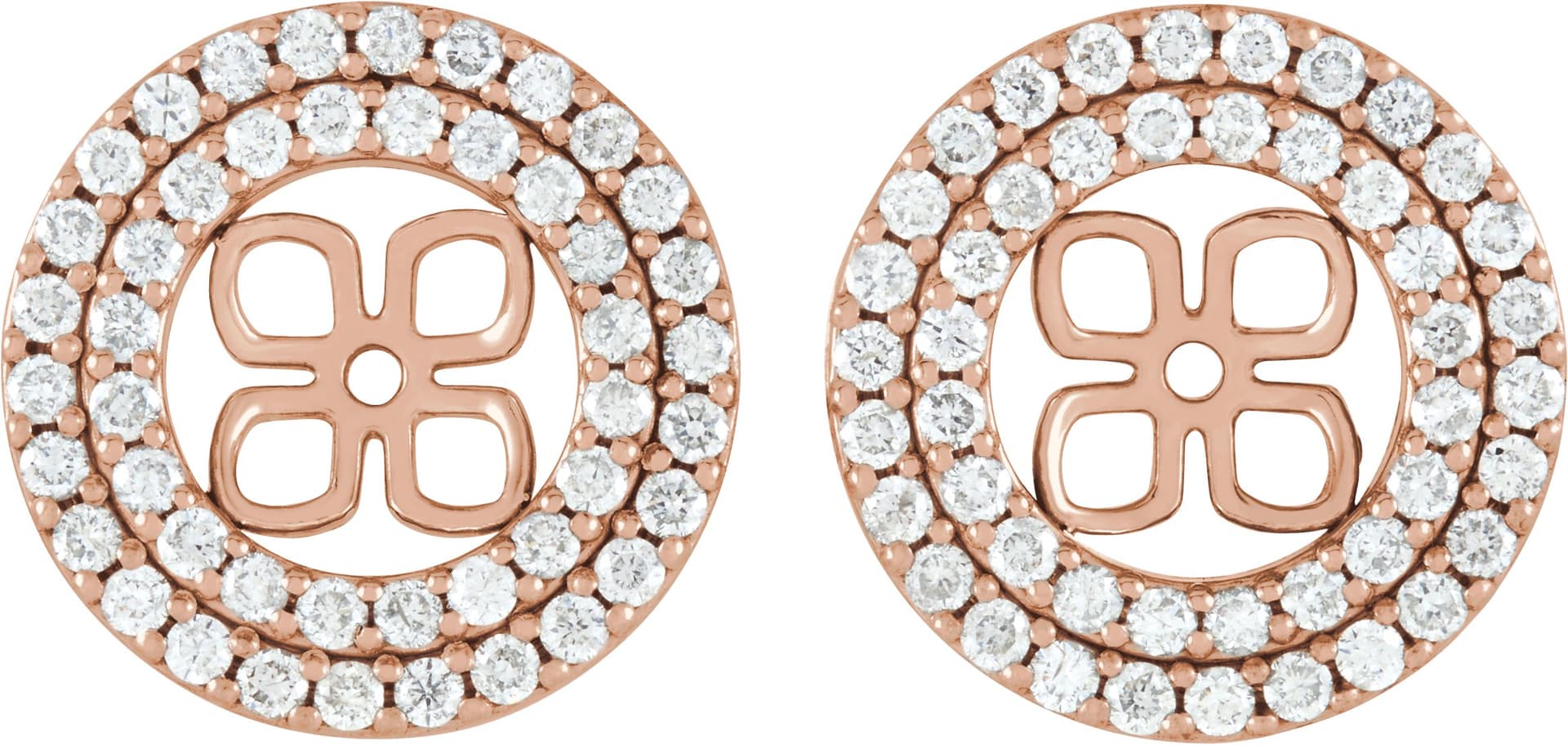 Double Halo-Style Earring Jackets for Pearl Studs view 2