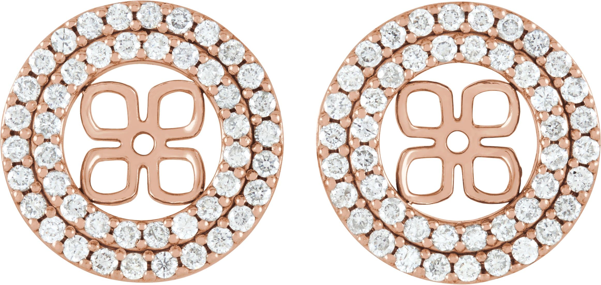 Double Halo-Style Earring Jackets for Pearl Studs view 2