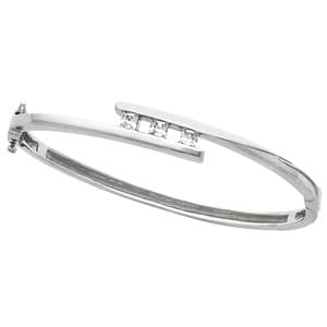 Three-Stone Hinged Bangle Bracelet view 3