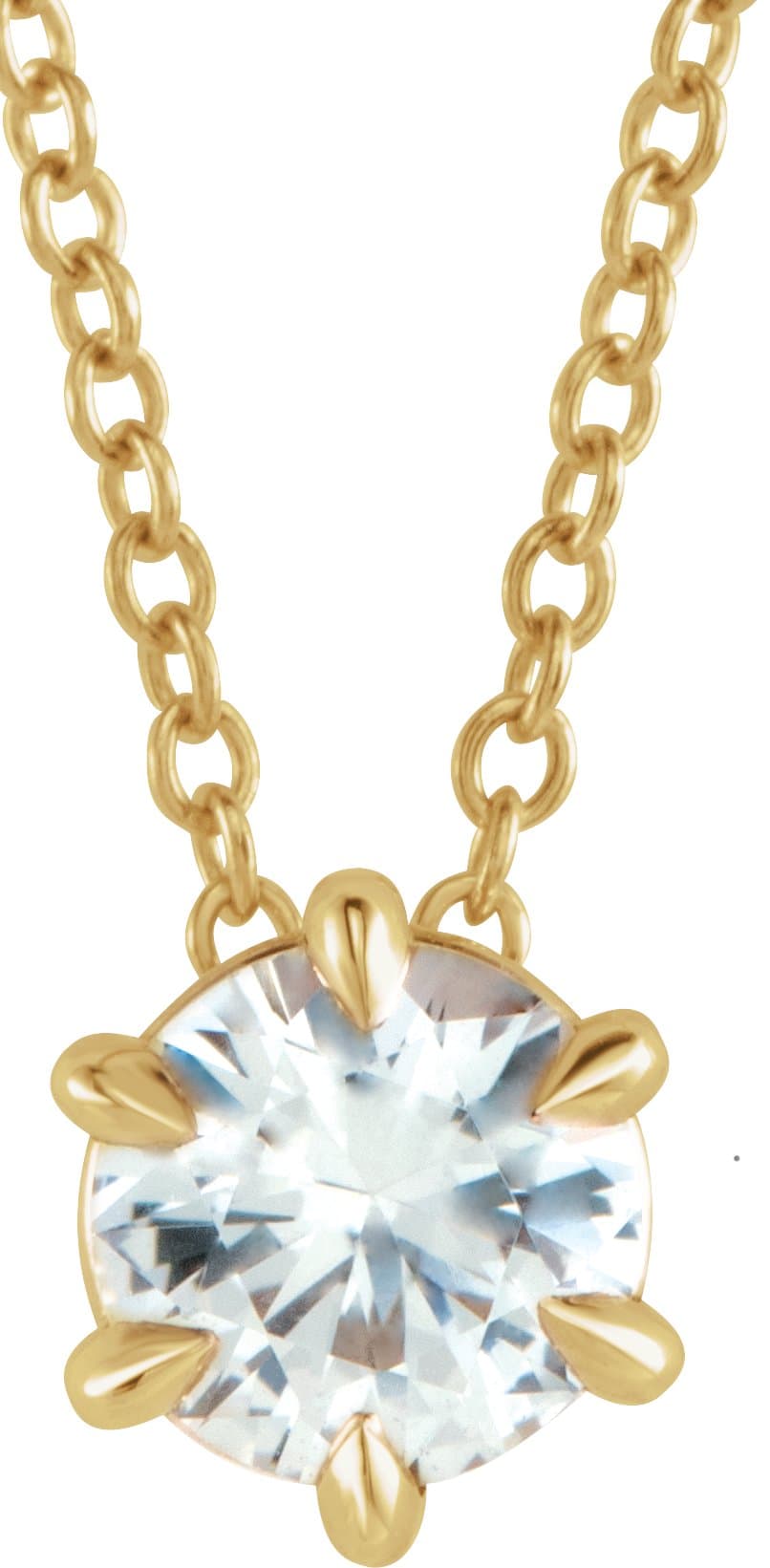 14K Rose 1 CT Lab-Grown Diamond Solitaire 16-18 Necklace