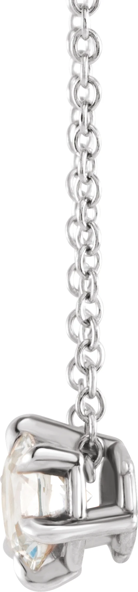 Natural Diamond Solitaire Necklace in Platinum, view 3