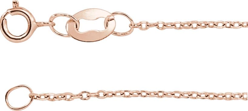 10K Rose 1 mm Diamond-Cut Cable 20 Chain